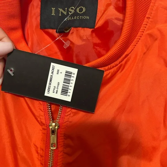 Inso Orange Bomber Jacket - Women's Lightweight Zip-Up - Picture 3 of 3